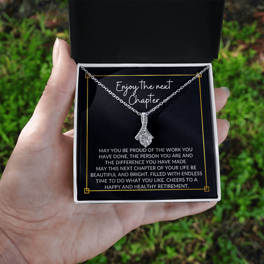 Enjoy the next chapter Retirement Necklace