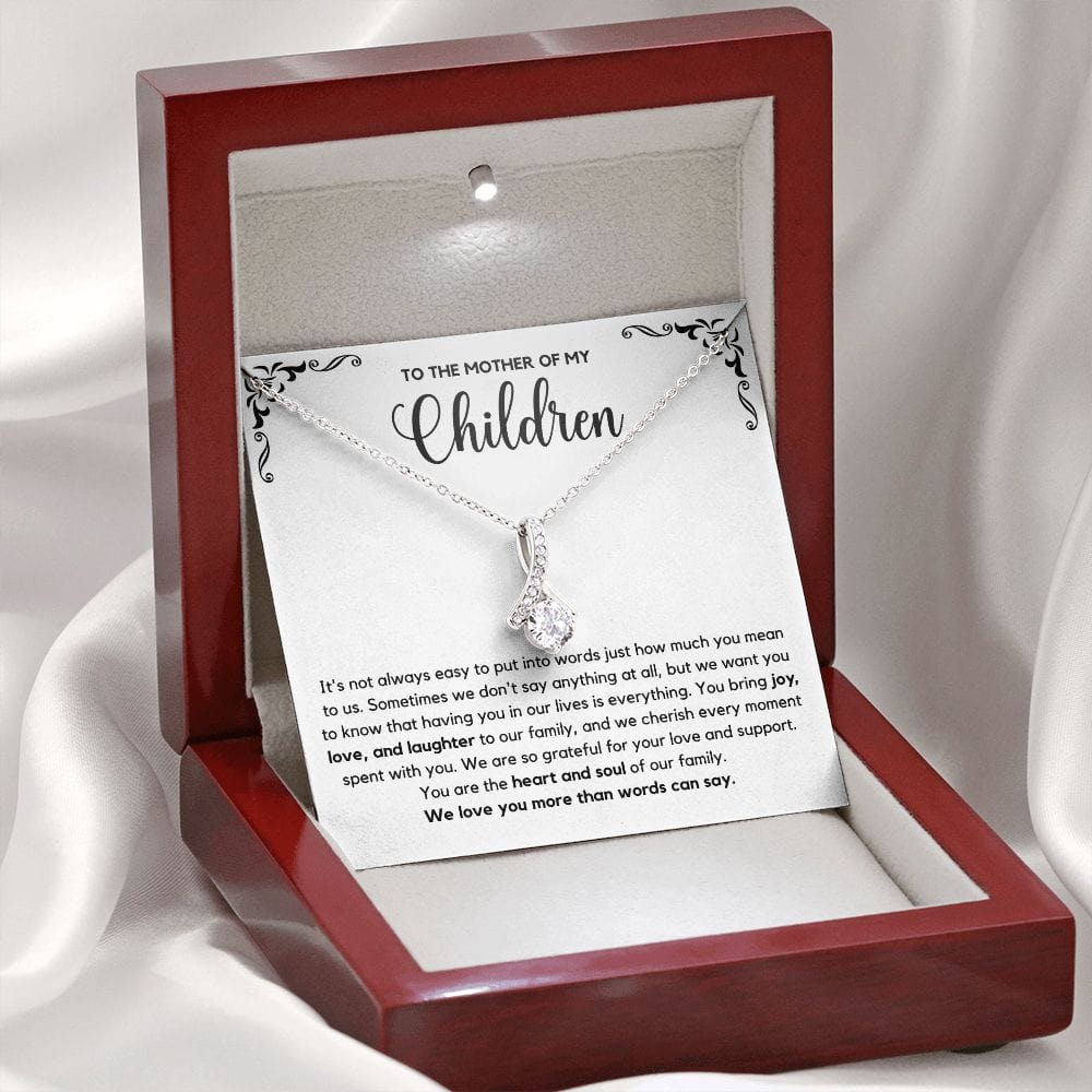 Mother of My Children Heart Necklace, Gifts for Mom Mother Wife from Husband, Necklace for Wife, Best Wife Gift