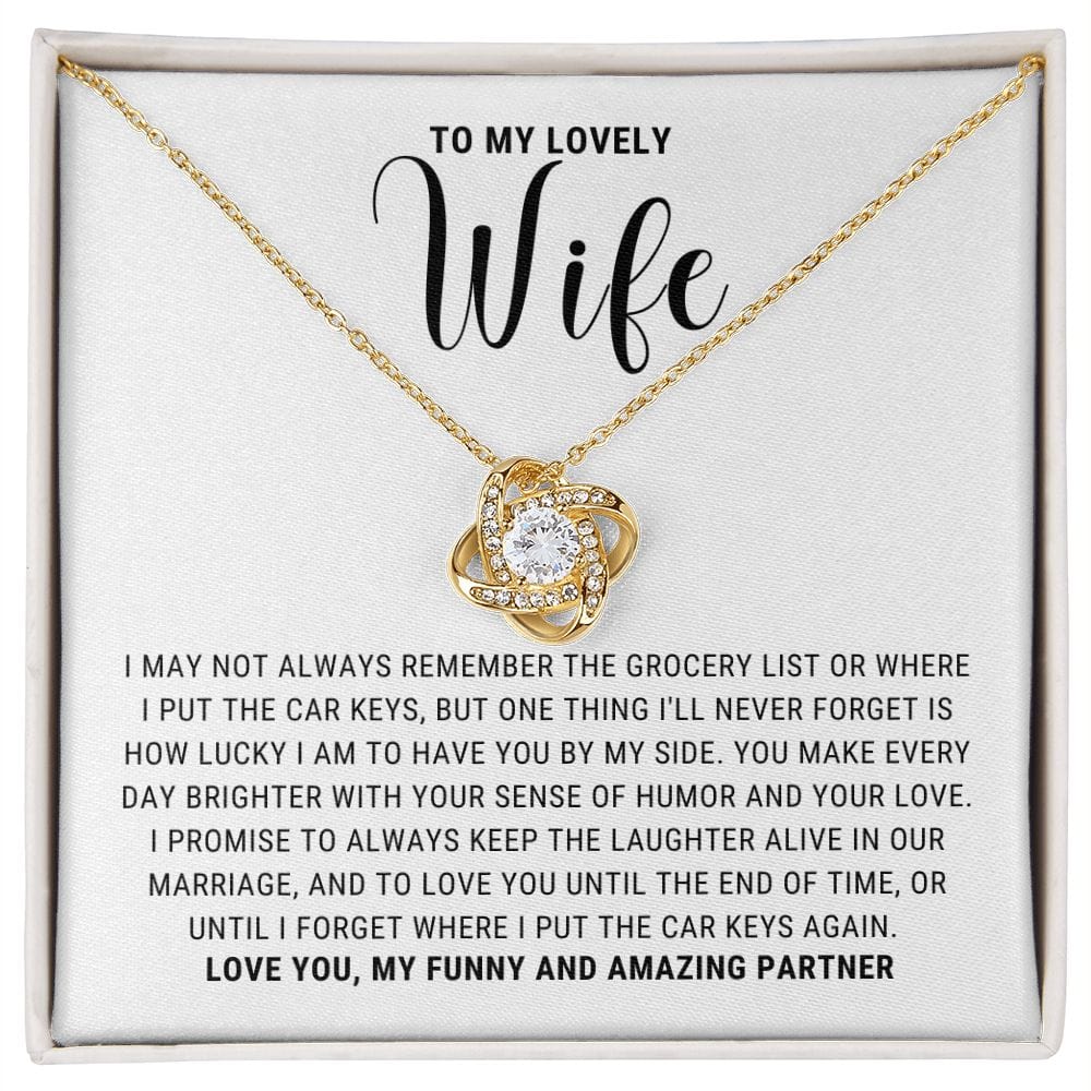 Funny Wife Love Letter Love Knot NEcklace