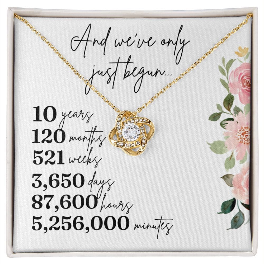 10th Anniversary Gift for Wife/Girlfriend - Loveknot Necklace