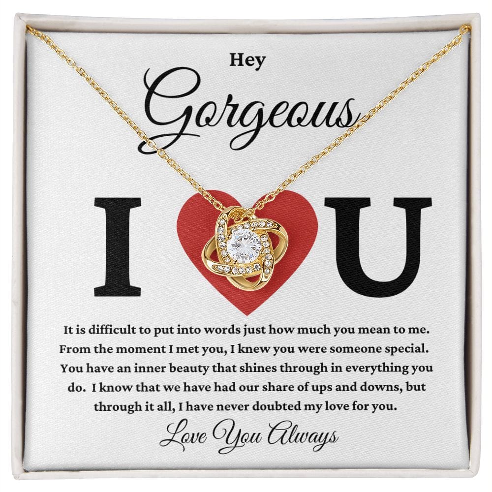 I heart U- Loveknot Necklace
