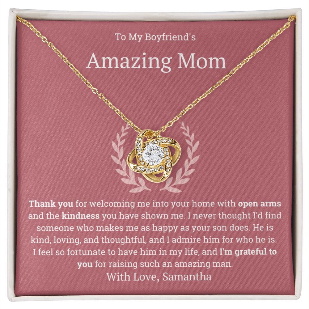 Personalized Boyfriend Mom Gift, Necklace for boyfriend mom, To my Fiancée's Mother gift, Boyfriends Mom Necklace from Son's Girlfriend