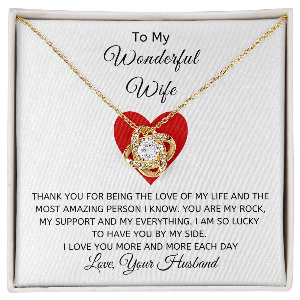 Wonderful Wife Loveknot Necklace-White