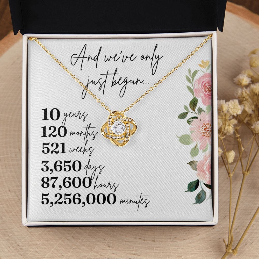 10th Anniversary Gift for Wife/Girlfriend - Loveknot Necklace
