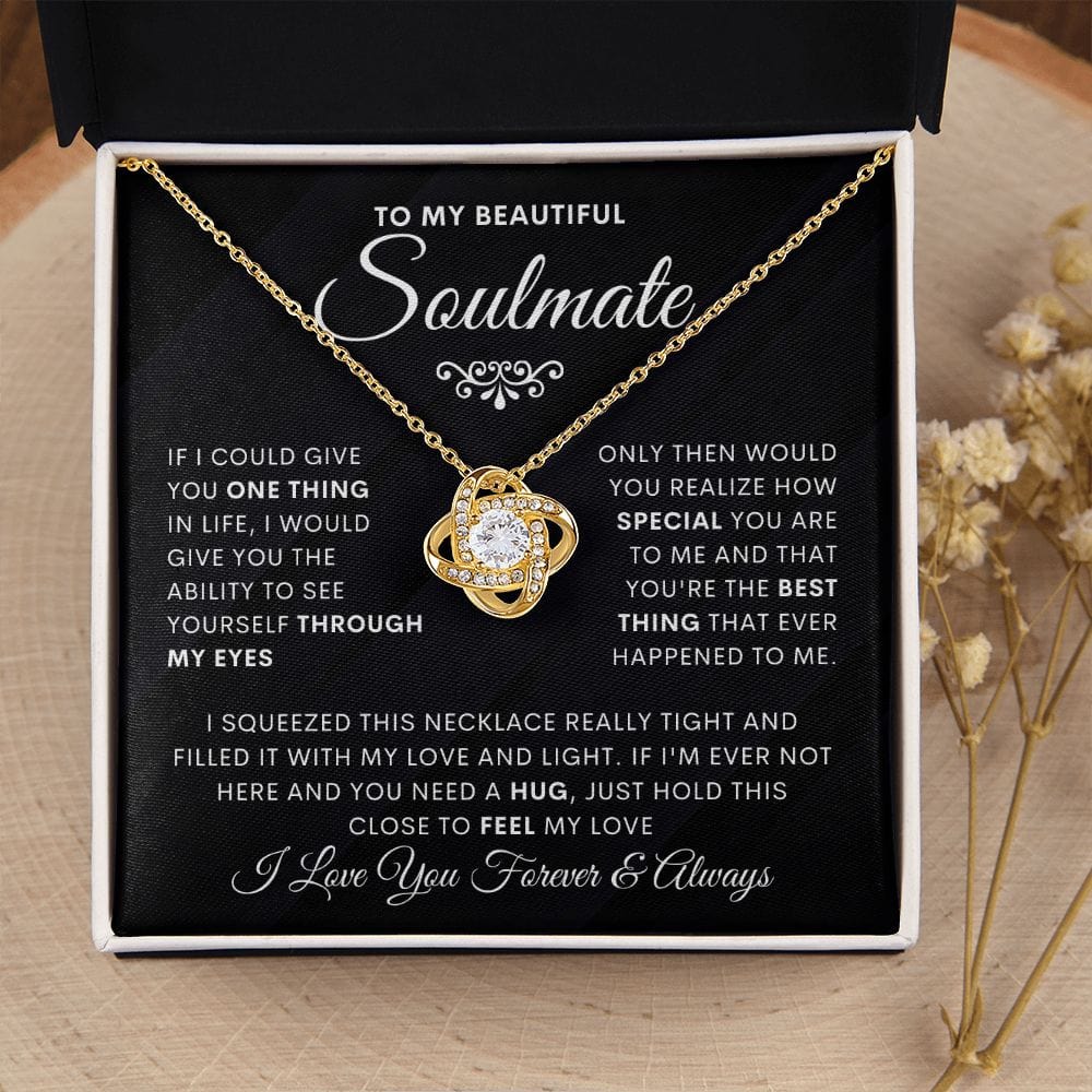 Beautiful Soulmate- Through My Eyes-Loveknot Necklace-Black