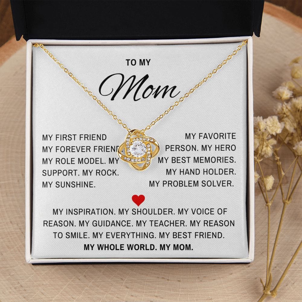 You are my Rock Mom- Mother Gift Loveknot Necklace