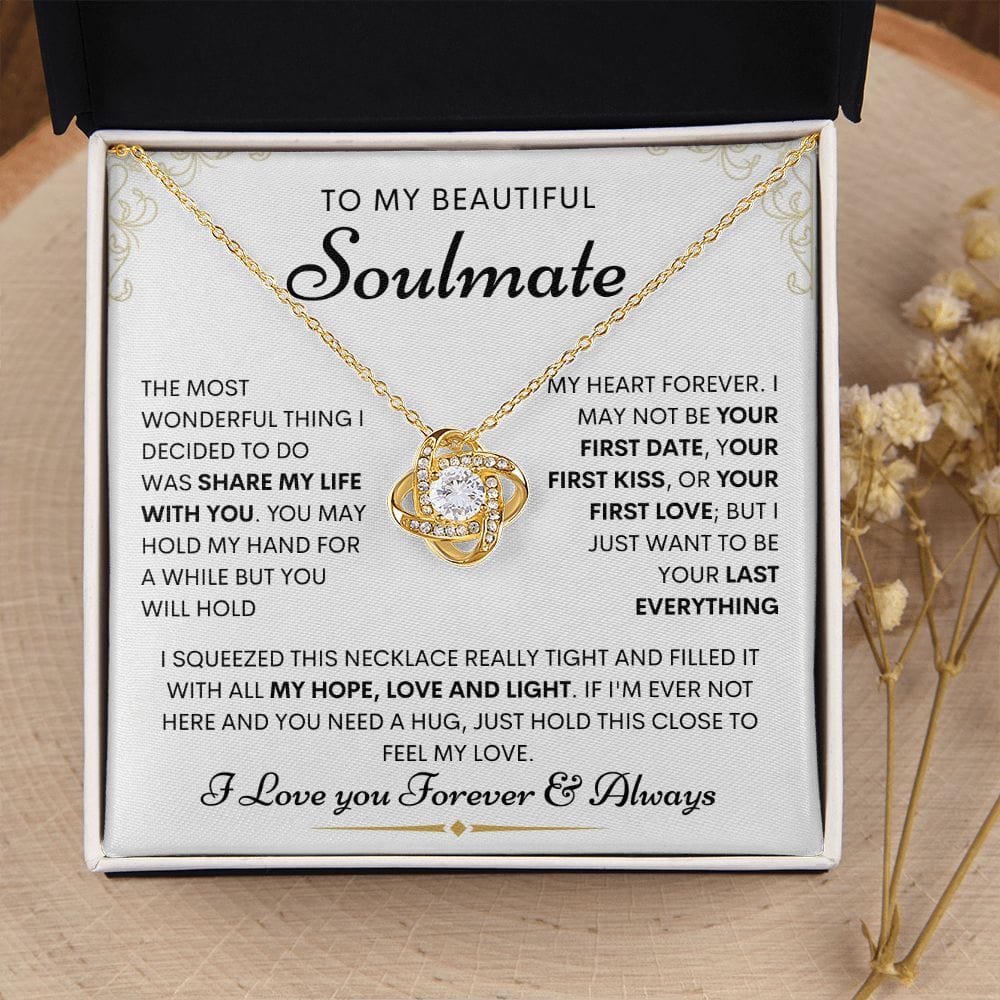 Beautiful Soulmate Loveknot Necklace- Hope. love and Light
