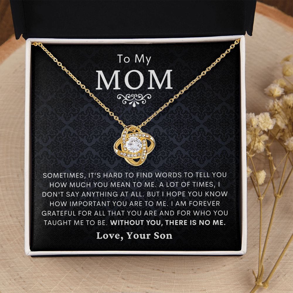 Son to Mom Loveknot necklace