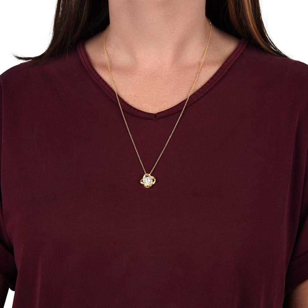 Gift for Wife "Can't live without you" Loveknot Necklace