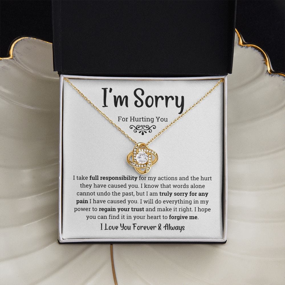 I'm Sorry - Forgive me Loveknot Necklace