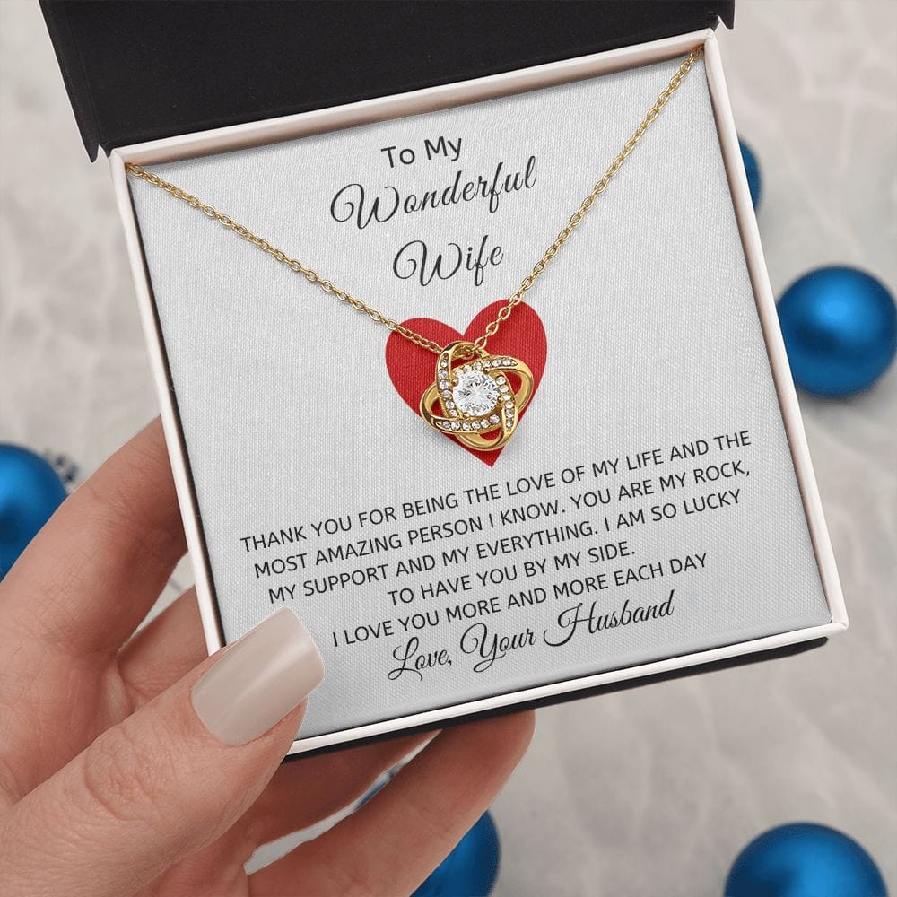 Wonderful Wife Loveknot Necklace-White
