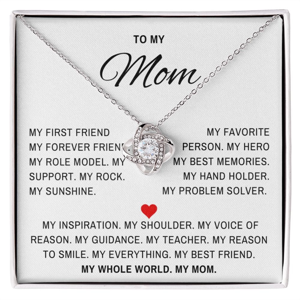 You are my Rock Mom- Mother Gift Loveknot Necklace