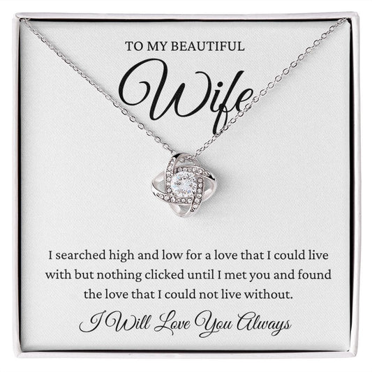 Beautiful Wife Loveknot Necklace- High and Low