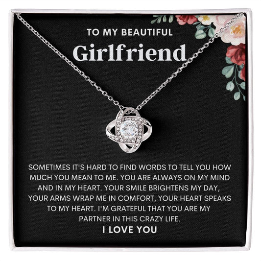 Girlfriend Loveknot Necklace- Always on my mind