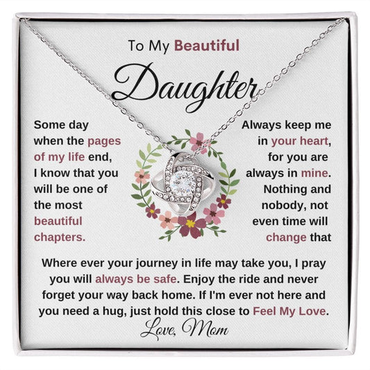 Beautiful Daughter: Keep me in your heart loveknot necklace