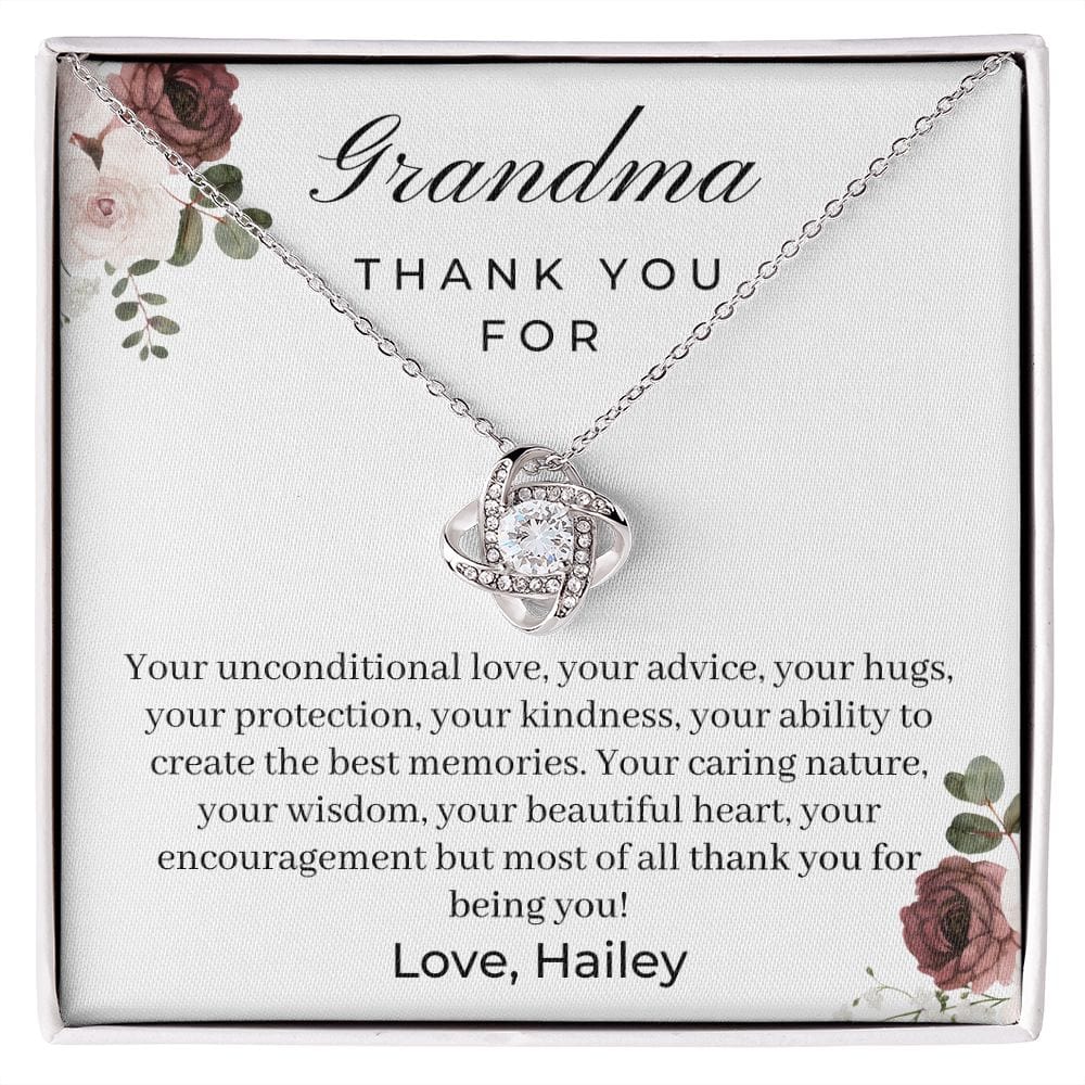 Grandma Gifts Personalized Necklace, Thank You Nana Necklace, Gigi Gifts from Granddaughter, Grandson