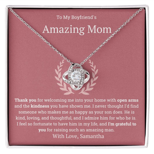 Personalized Boyfriend Mom Gift, Necklace for boyfriend mom, To my Fiancée's Mother gift, Boyfriends Mom Necklace from Son's Girlfriend