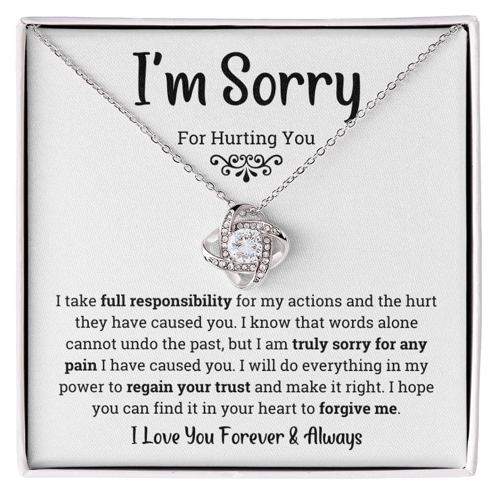 I'm Sorry - Forgive me Loveknot Necklace