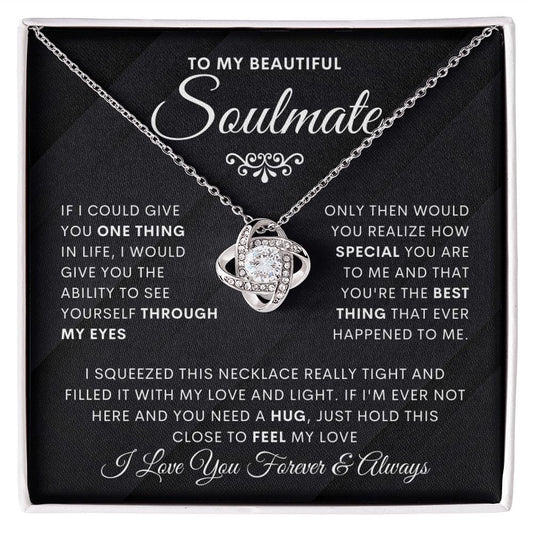 Beautiful Soulmate- Through My Eyes-Loveknot Necklace-Black