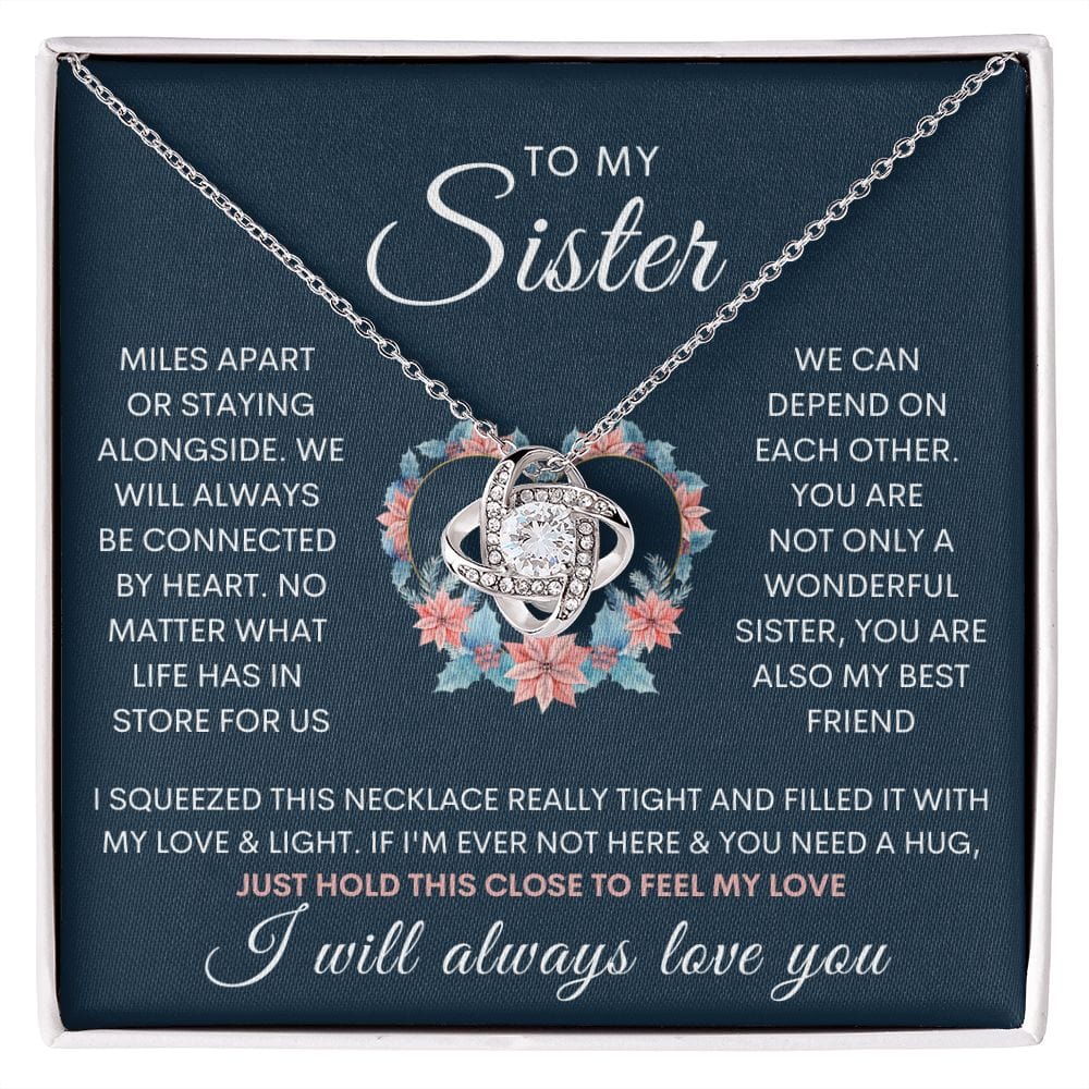 Wonderful sister loveknot necklace