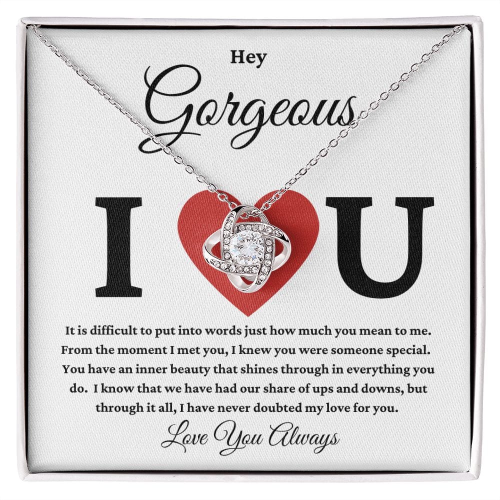 I heart U- Loveknot Necklace