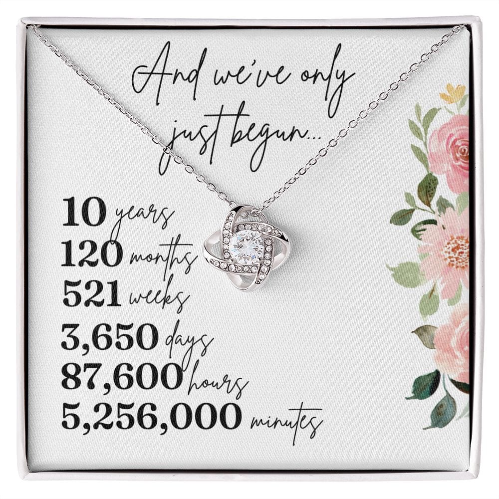 10th Anniversary Gift for Wife/Girlfriend - Loveknot Necklace