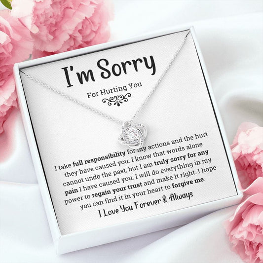 I'm Sorry - Forgive me Loveknot Necklace