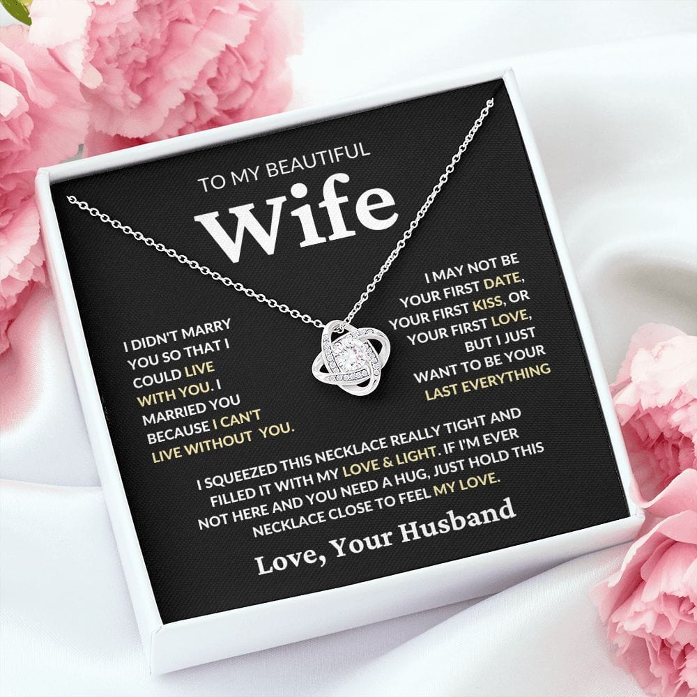 Wife - Your Last Everything Loveknot Necklace