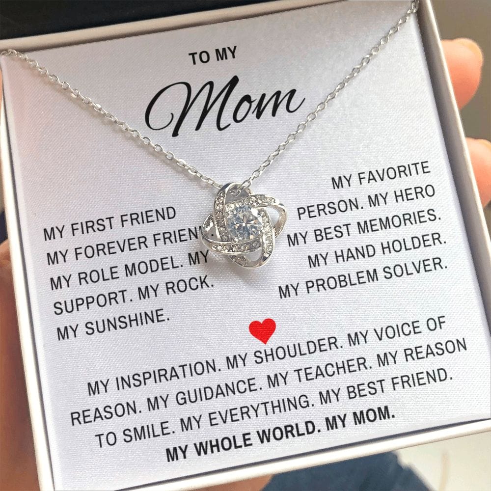 You are my Rock Mom- Mother Gift Loveknot Necklace