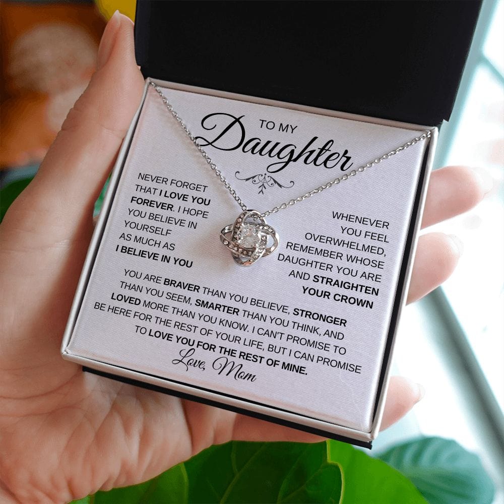 I Believe in you - Mom or Dad to Daughter Loveknot Necklace, Graduation gift or Birthday Gift
