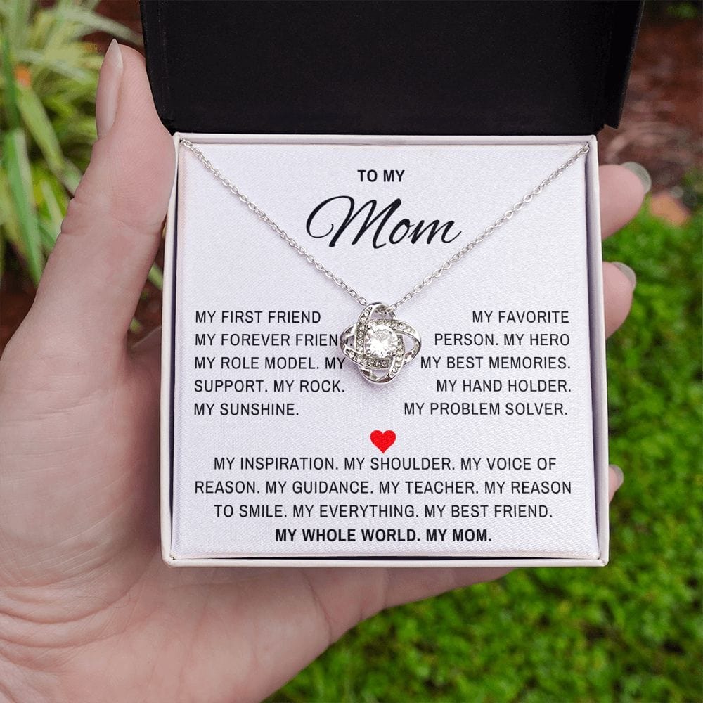You are my Rock Mom- Mother Gift Loveknot Necklace