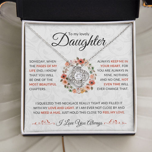 Pages of my life- Daughter Love Knot necklace