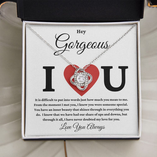 I heart U- Loveknot Necklace