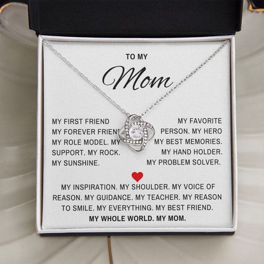 You are my Rock Mom- Mother Gift Loveknot Necklace