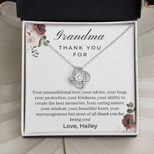 Grandma Gifts Personalized Necklace, Thank You Nana Necklace, Gigi Gifts from Granddaughter, Grandson