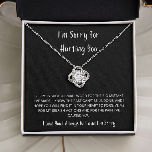 Im Sorry for Hurting You Loveknot Necklace