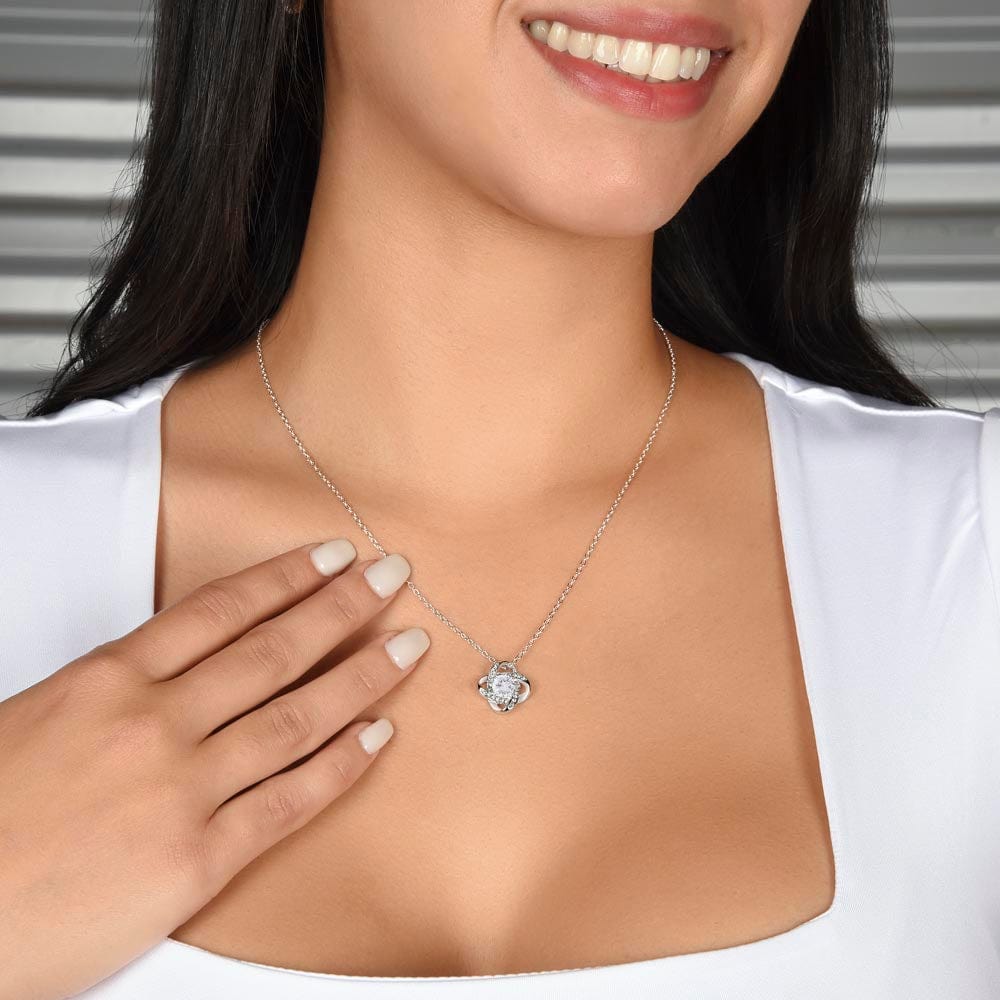 Gift for Wife "Can't live without you" Loveknot Necklace