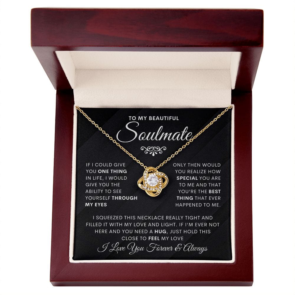 Beautiful Soulmate- Through My Eyes-Loveknot Necklace-Black