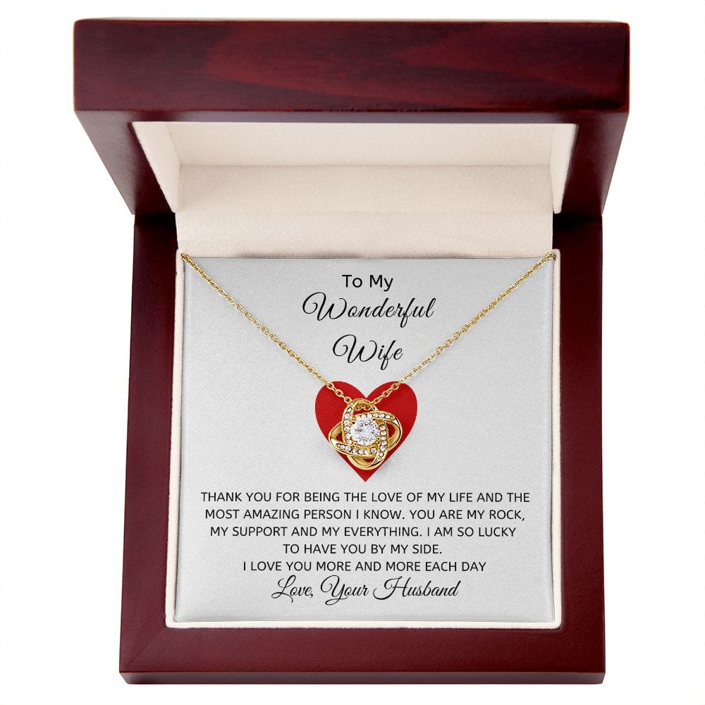 Wonderful Wife Loveknot Necklace-White