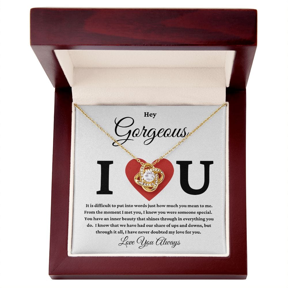 I heart U- Loveknot Necklace