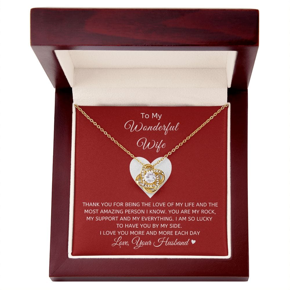 Wonderful Wife Loveknot Necklace-Red