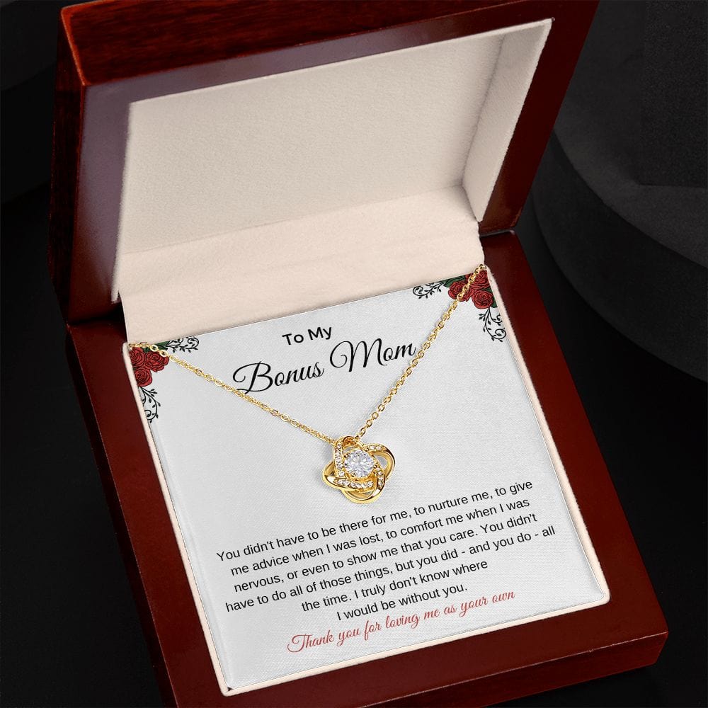 Bonus Mom- Thank you Loveknot Necklace