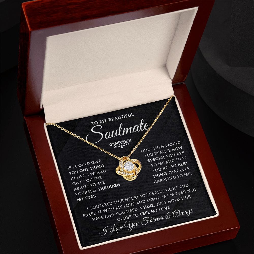 Beautiful Soulmate- Through My Eyes-Loveknot Necklace-Black