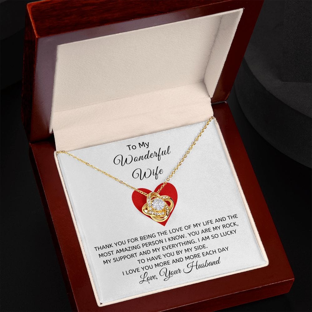 Wonderful Wife Loveknot Necklace-White