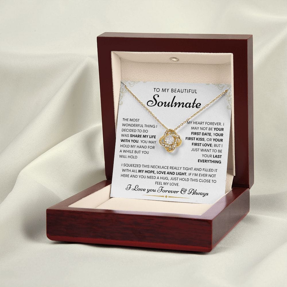 Beautiful Soulmate Loveknot Necklace- Hope. love and Light