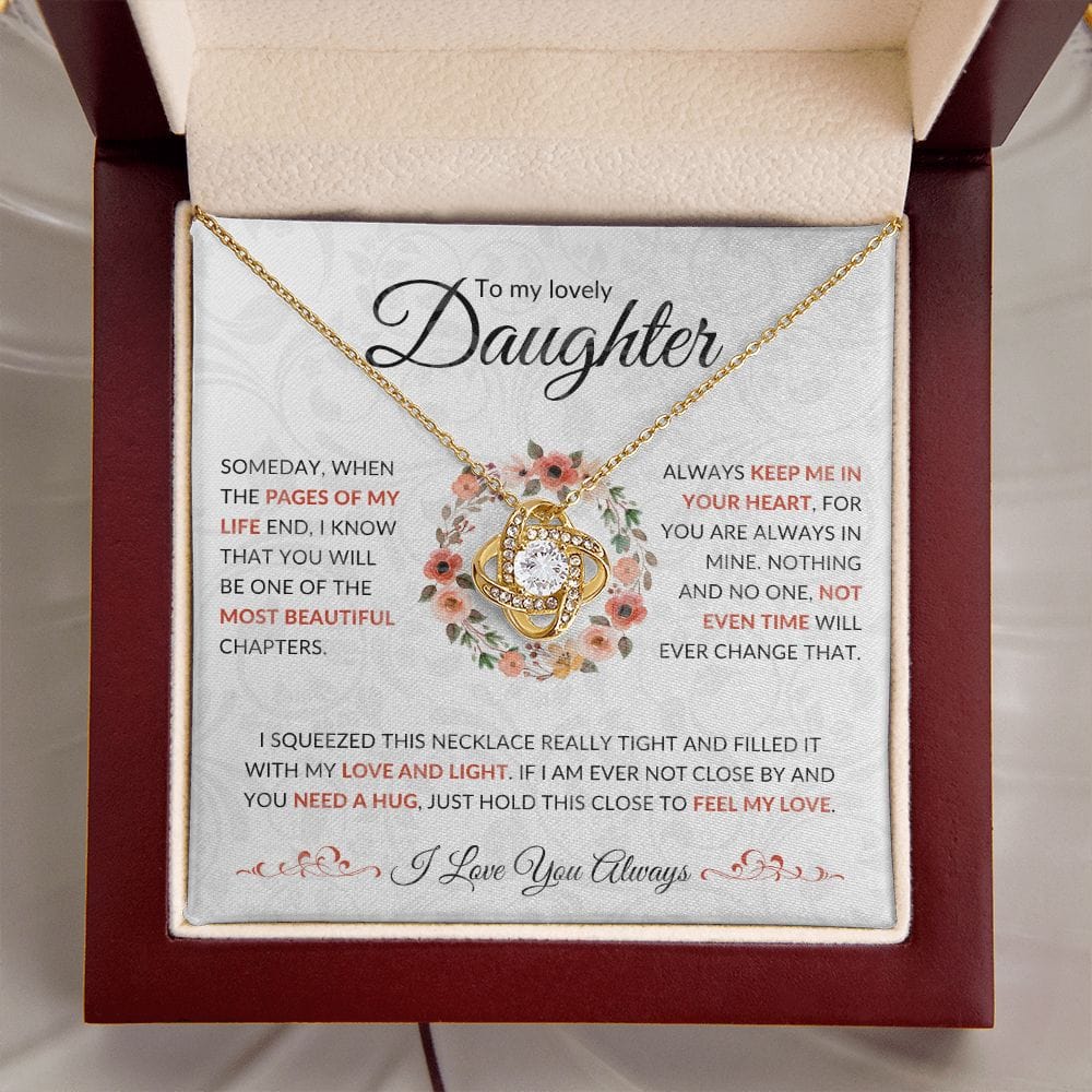 Pages of my life- Daughter Love Knot necklace