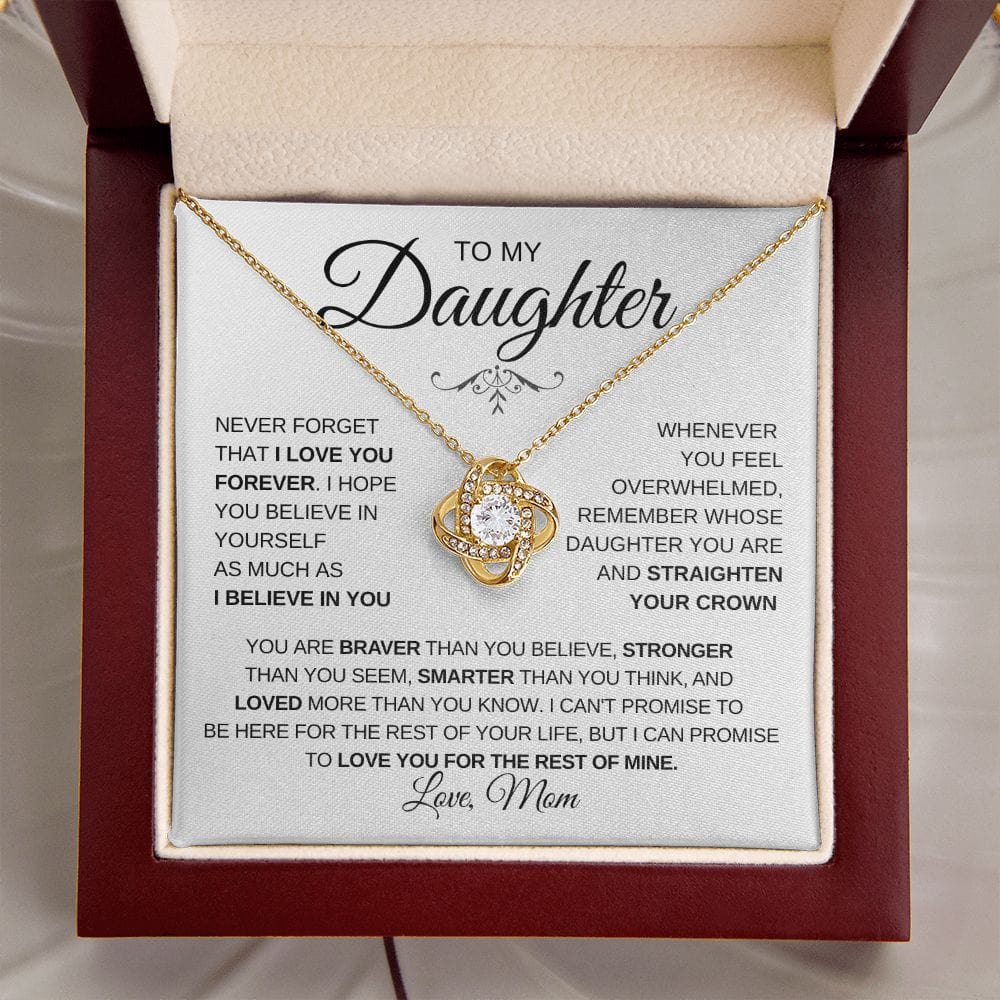 I Believe in you - Mom or Dad to Daughter Loveknot Necklace, Graduation gift or Birthday Gift