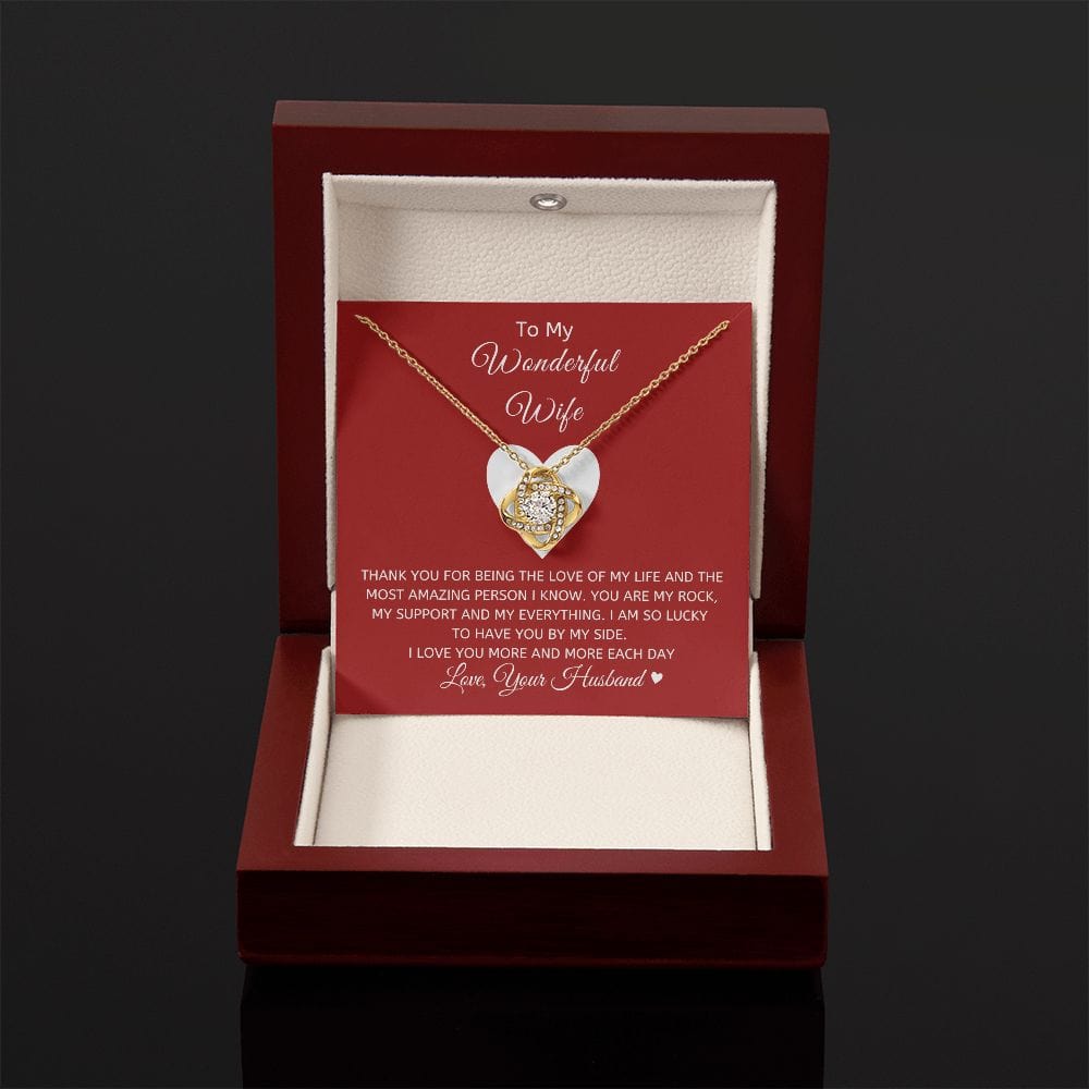 Wonderful Wife Loveknot Necklace-Red