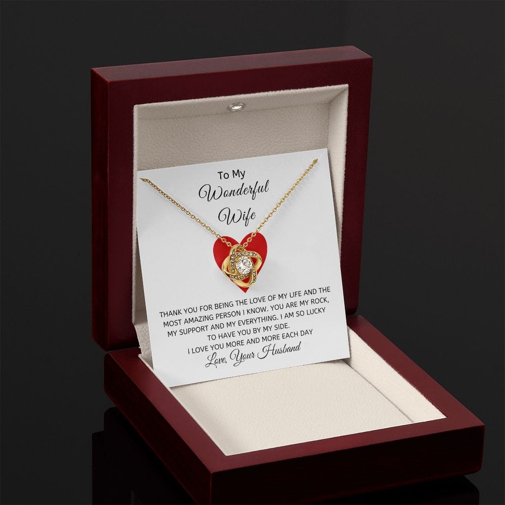 Wonderful Wife Loveknot Necklace-White