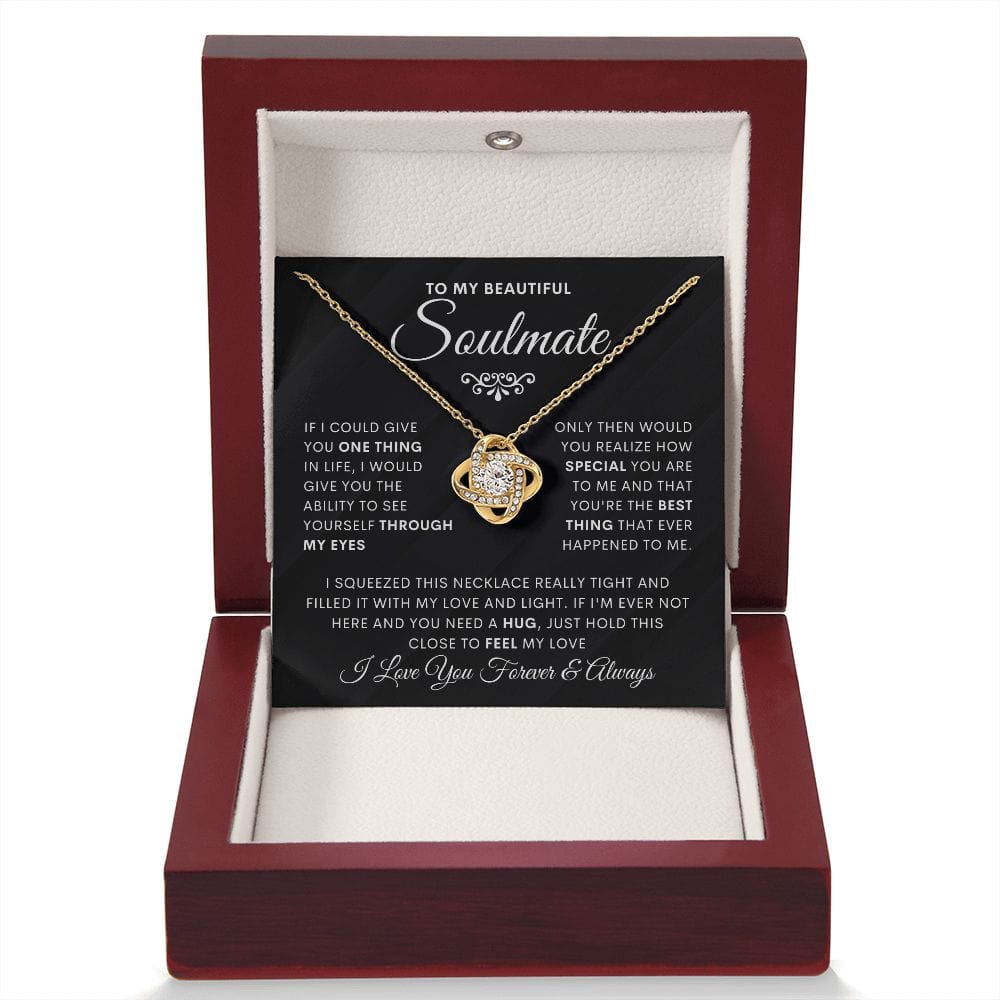 Beautiful Soulmate- Through My Eyes-Loveknot Necklace-Black